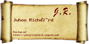 Juhos Richárd névjegykártya