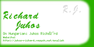 richard juhos business card